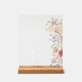 Kleurrijke bloemen, wilde bloemen, Boho, tafelnumm Acryl Bord (Voorkant)