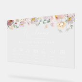 Kleurrijke bloemen, wilde bloemen, bruiloft tijdli acryl bord (Hoek)