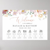 Kleurrijke bloemen, wilde bloemen, bruiloft tijdli poster (Voorkant)