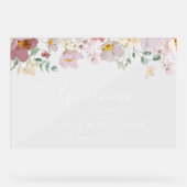 Kleurrijke bloemen, wilde bloemen, bruiloft welkom acryl bord (Voorkant)