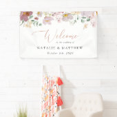 Kleurrijke bloemen, wilde bloemen, bruiloft welkom spandoek (Insitu)