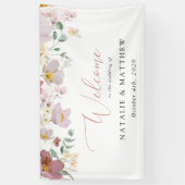 Kleurrijke bloemen, wilde bloemen, bruiloft welkom spandoek (Verticaal)