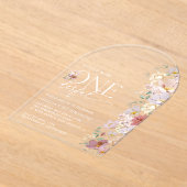 Kleurrijke bloemen, wilde bloemen, eerste verjaard acryl uitnodigingen (Laagn)