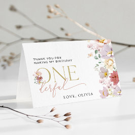 Kleurrijke bloemen, wilde bloemen, eerste verjaard bedankkaart