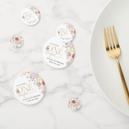 Kleurrijke bloemen, wilde bloemen, eerste verjaard confetti