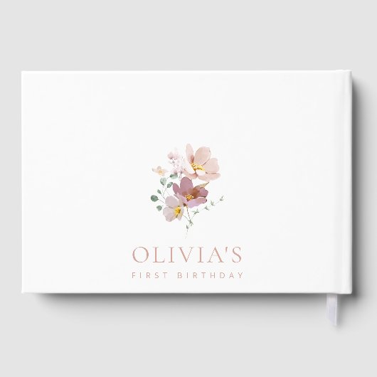 Kleurrijke bloemen, wilde bloemen, eerste verjaard gastenboek (Achterkant)