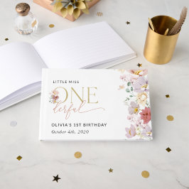 Kleurrijke bloemen, wilde bloemen, eerste verjaard gastenboek