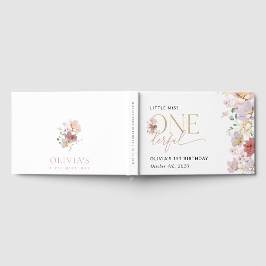 Kleurrijke bloemen, wilde bloemen, eerste verjaard gastenboek (Volledig)