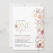 Kleurrijke bloemen, wilde bloemen, eerste verjaard kaart (Voorkant)