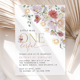 Kleurrijke bloemen, wilde bloemen, eerste verjaard kaart