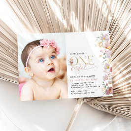 Kleurrijke bloemen, wilde bloemen, eerste verjaard kaart