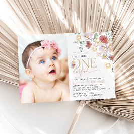 Kleurrijke bloemen, wilde bloemen, eerste verjaard kaart