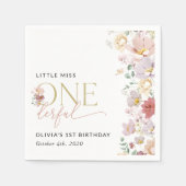 Kleurrijke bloemen, wilde bloemen, eerste verjaard servet (Voorkant)