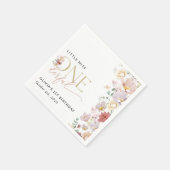 Kleurrijke bloemen, wilde bloemen, eerste verjaard servet (Hoek)