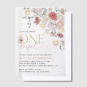 Kleurrijke bloemen, wilde bloemen, eerste verjaard vellum uitnodigingen (Offset)