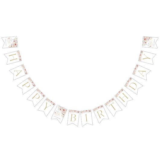 Kleurrijke bloemen, wilde bloemen, eerste verjaard vlaggetjes (Alle)