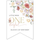 Kleurrijke bloemen, wilde bloemen, eerste verjaard vlaggetjes (Eerste vlag)