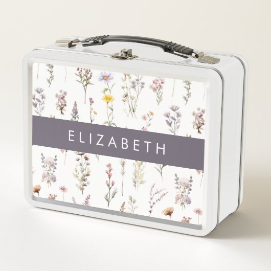 Kleurrijke bloemen, wilde bloemen, groen, Jouw naa (Voorkant)