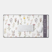 Kleurrijke bloemen, wilde bloemen, groen, Jouw naa Bureaumat (Keyboard & Muis)