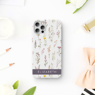 Kleurrijke bloemen, wilde bloemen, groen, Jouw naa Case-Mate iPhone Case