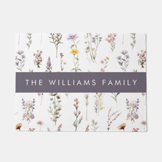 Kleurrijke bloemen, wilde bloemen, groen, Jouw naa Deurmat