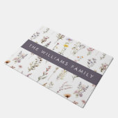 Kleurrijke bloemen, wilde bloemen, groen, Jouw naa Deurmat (Schuin)