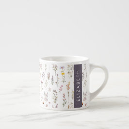 Kleurrijke bloemen, wilde bloemen, groen, Jouw naa Espresso Kop