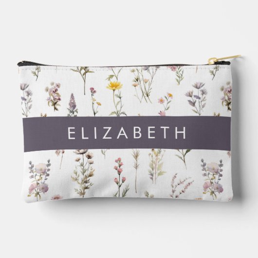 Kleurrijke bloemen, wilde bloemen, groen, Jouw naa Etui (Achterkant)