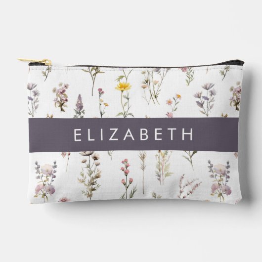 Kleurrijke bloemen, wilde bloemen, groen, Jouw naa Etui (Voorkant)