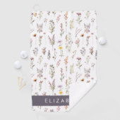 Kleurrijke bloemen, wilde bloemen, groen, Jouw naa Golfhanddoek (Insitu)