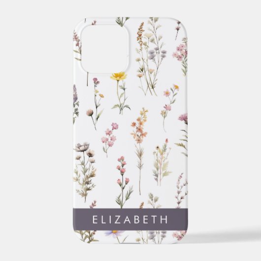 Kleurrijke bloemen, wilde bloemen, groen, Jouw naa iPhone Hoesje (Achterkant)