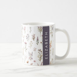 Kleurrijke bloemen, wilde bloemen, groen, Jouw naa Koffiemok