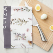 Kleurrijke bloemen, wilde bloemen, groen, Jouw naa Theedoek (Quarter Fold)