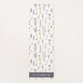 Kleurrijke bloemen, wilde bloemen, groen, Jouw naa Yogamat (Achterkant)