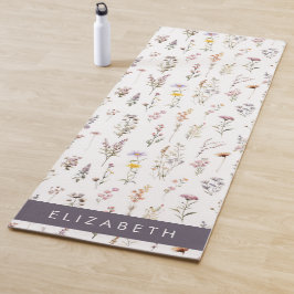 Kleurrijke bloemen, wilde bloemen, groen, Jouw naa Yogamat
