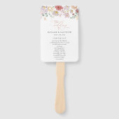 Kleurrijke bloemen, wilde bloemen, huwelijksprogra handwaaier (Voorkant)