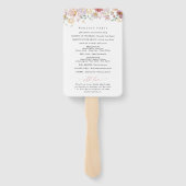 Kleurrijke bloemen, wilde bloemen, huwelijksprogra handwaaier (Achterkant)