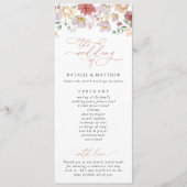 Kleurrijke bloemen, wilde bloemen, huwelijksprogra programmakaart (Voorkant)