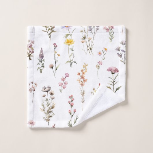 Kleurrijke bloemen, wilde bloemen, tuin bloemen bad handdoek (Wasdoekje)