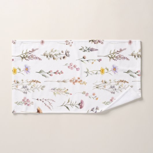 Kleurrijke bloemen, wilde bloemen, tuin bloemen bad handdoek (Handdoek)