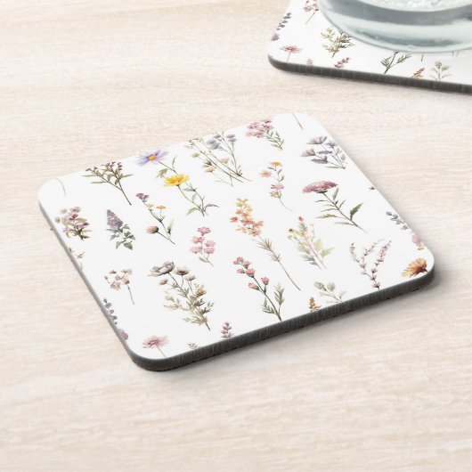 Kleurrijke bloemen, wilde bloemen, tuin bloemen bier onderzetter (Linkerzijde)