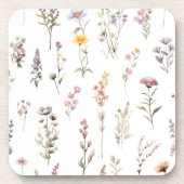 Kleurrijke bloemen, wilde bloemen, tuin bloemen bier onderzetter (Voorkant)