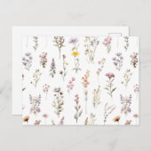 Kleurrijke bloemen, wilde bloemen, tuin bloemen briefkaart (Voorkant / Achterkant)