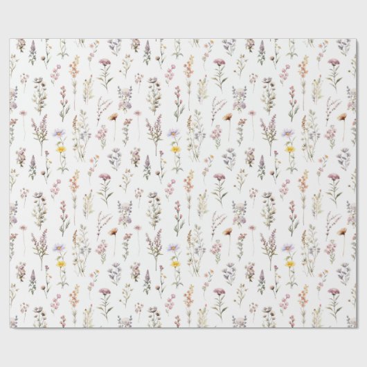 Kleurrijke bloemen, wilde bloemen, tuin bloemen cadeaupapier (Vlak)