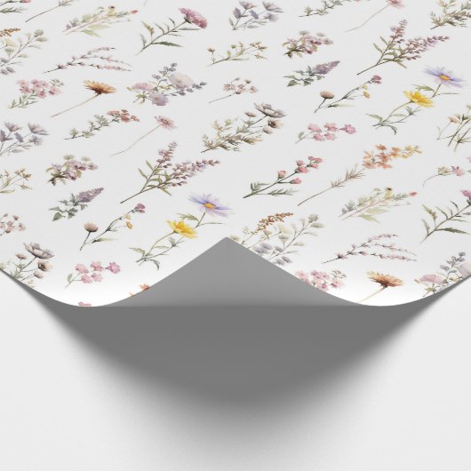 Kleurrijke bloemen, wilde bloemen, tuin bloemen cadeaupapier (Hoek)