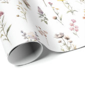 Kleurrijke bloemen, wilde bloemen, tuin bloemen cadeaupapier (Rol Hoek)