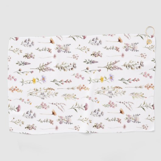 Kleurrijke bloemen, wilde bloemen, tuin bloemen golfhanddoek (Horizontaal)