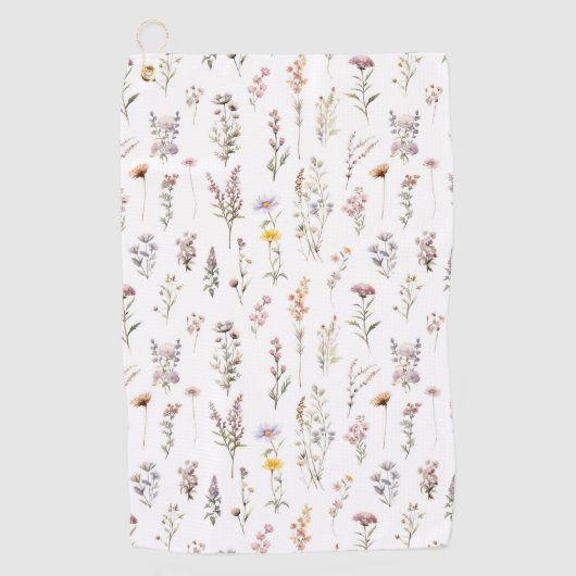 Kleurrijke bloemen, wilde bloemen, tuin bloemen golfhanddoek (Voorkant)