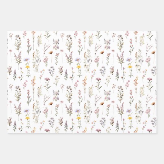 Kleurrijke bloemen, wilde bloemen, tuin bloemen inpakpapier vel (Voorkant 2)