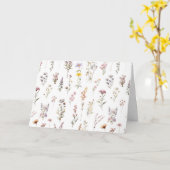 Kleurrijke bloemen, wilde bloemen, tuin bloemen kaart (Gele Bloem)